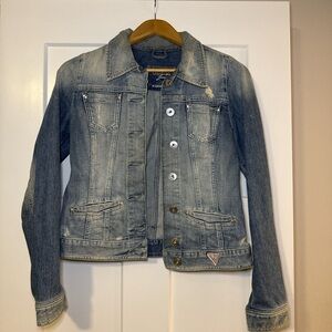 Guess Distressed Blue Denim Jacket